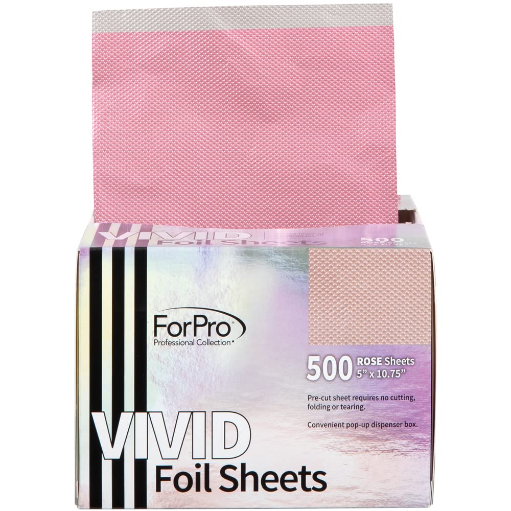 ForPro Vivid Rose aluminum foil sheets showing embossed texture