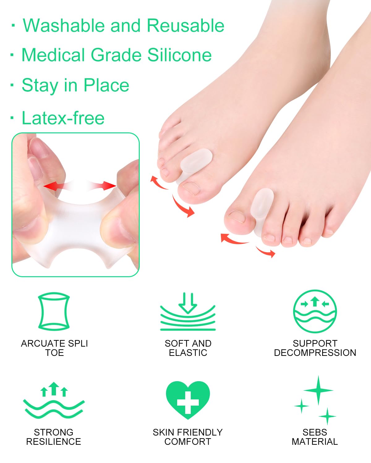 Pgrode toe separators demonstrating alignment for overlapping toes
