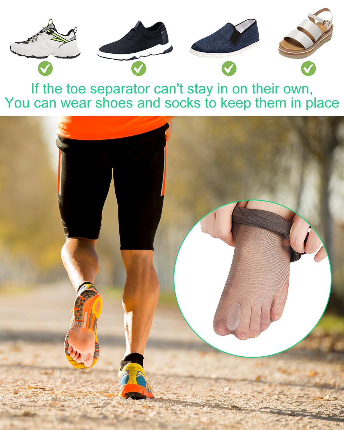 Pgrode 12 pack gel toe separators set including large and small sizes