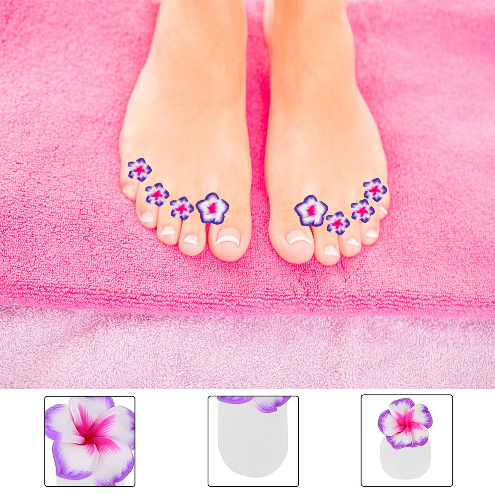 Set of 32 reusable silicone toe separators for neat toenails