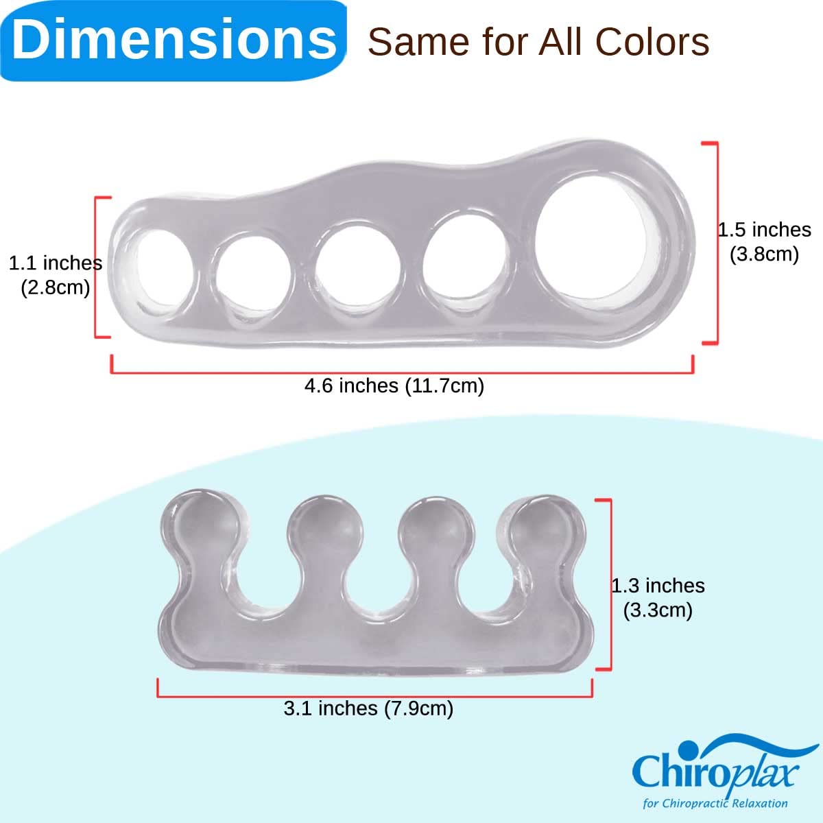 Side profile of Chiroplax lavender toe spacers for hammer toes.