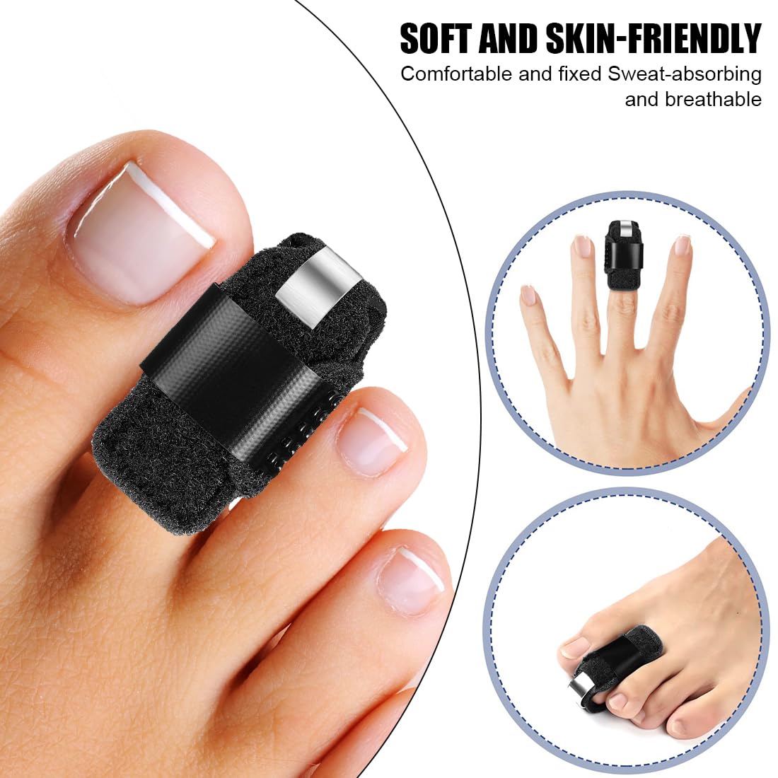 Adjustable toe brace wrap for broken toes