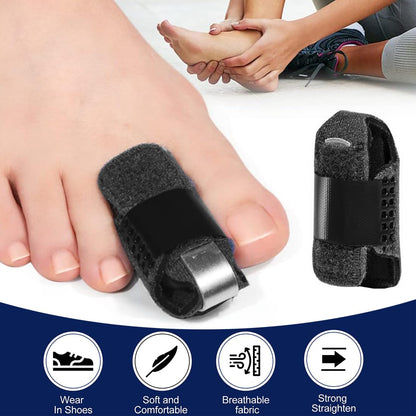 Side view of toe splint showing strap adjustment