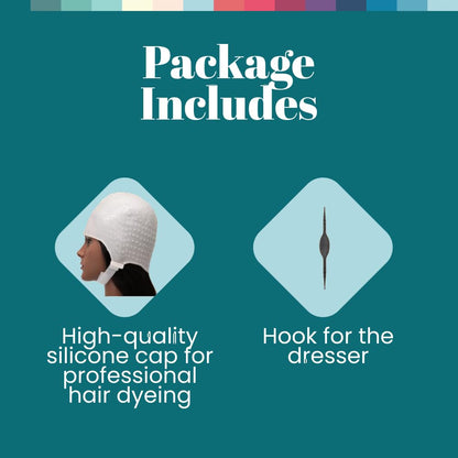 Professional hair dye equipment with needle and silicone cap
