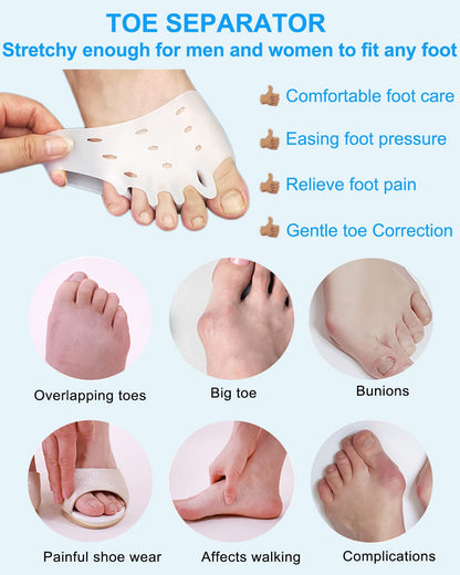 Golbylicc silicone toe separators demonstrating alignment correction