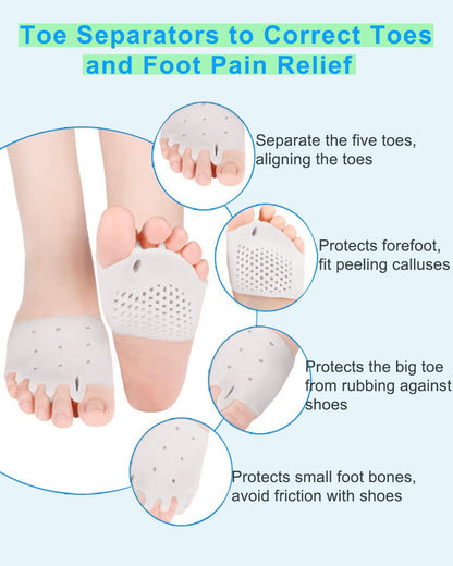 White gel metatarsal pads showing breathable ventilation holes