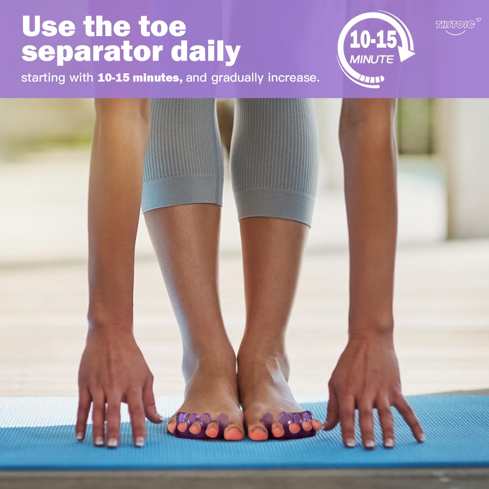 Washable silicone toe separators for yoga and relaxation