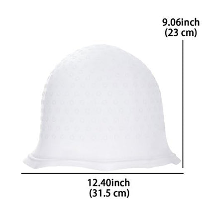 White reusable hair frosting cap for salon and home use