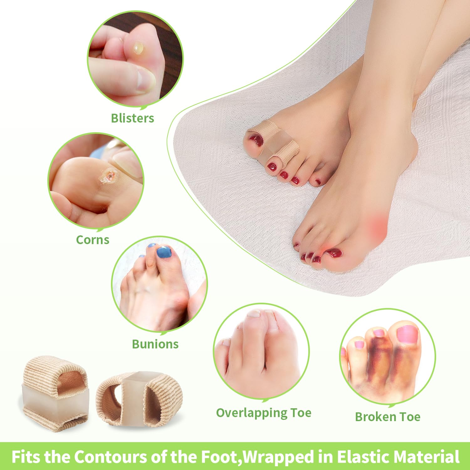 Side profile of breathable bunion cushion sleeve