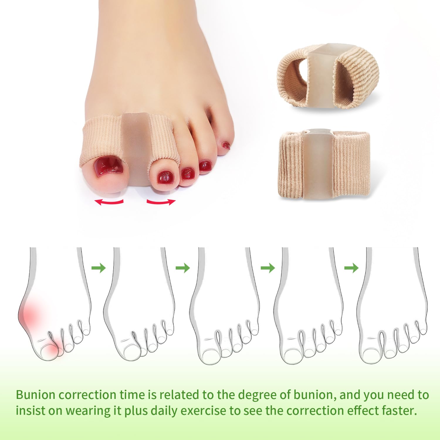 Washable gel toe spacer for hammer toe correction