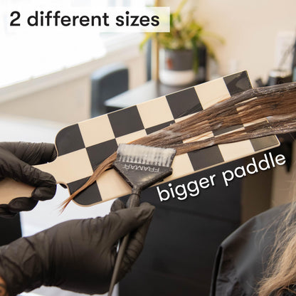 Hair stylist using Framar board for balayage application