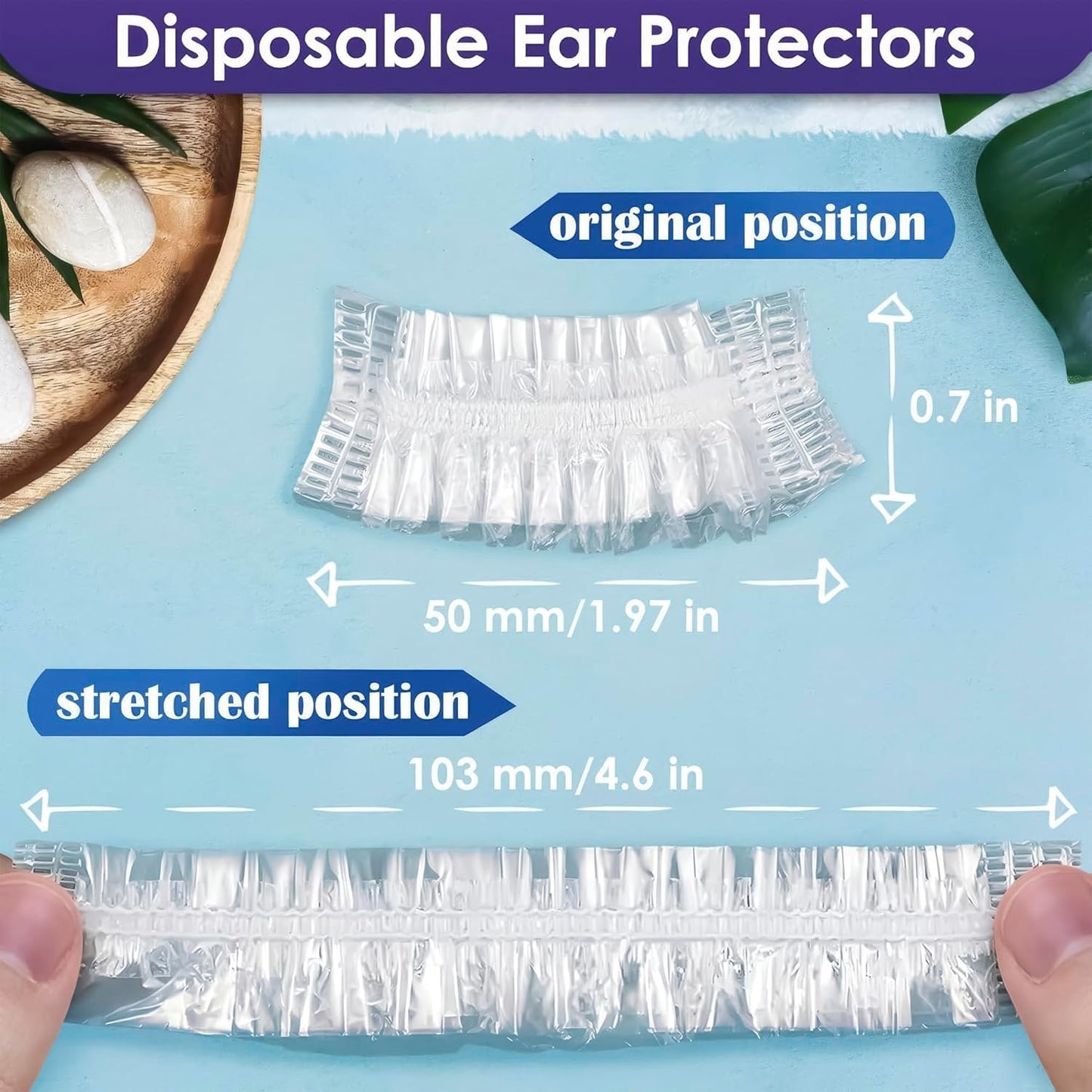 Bennort waterproof ear protectors in clear plastic