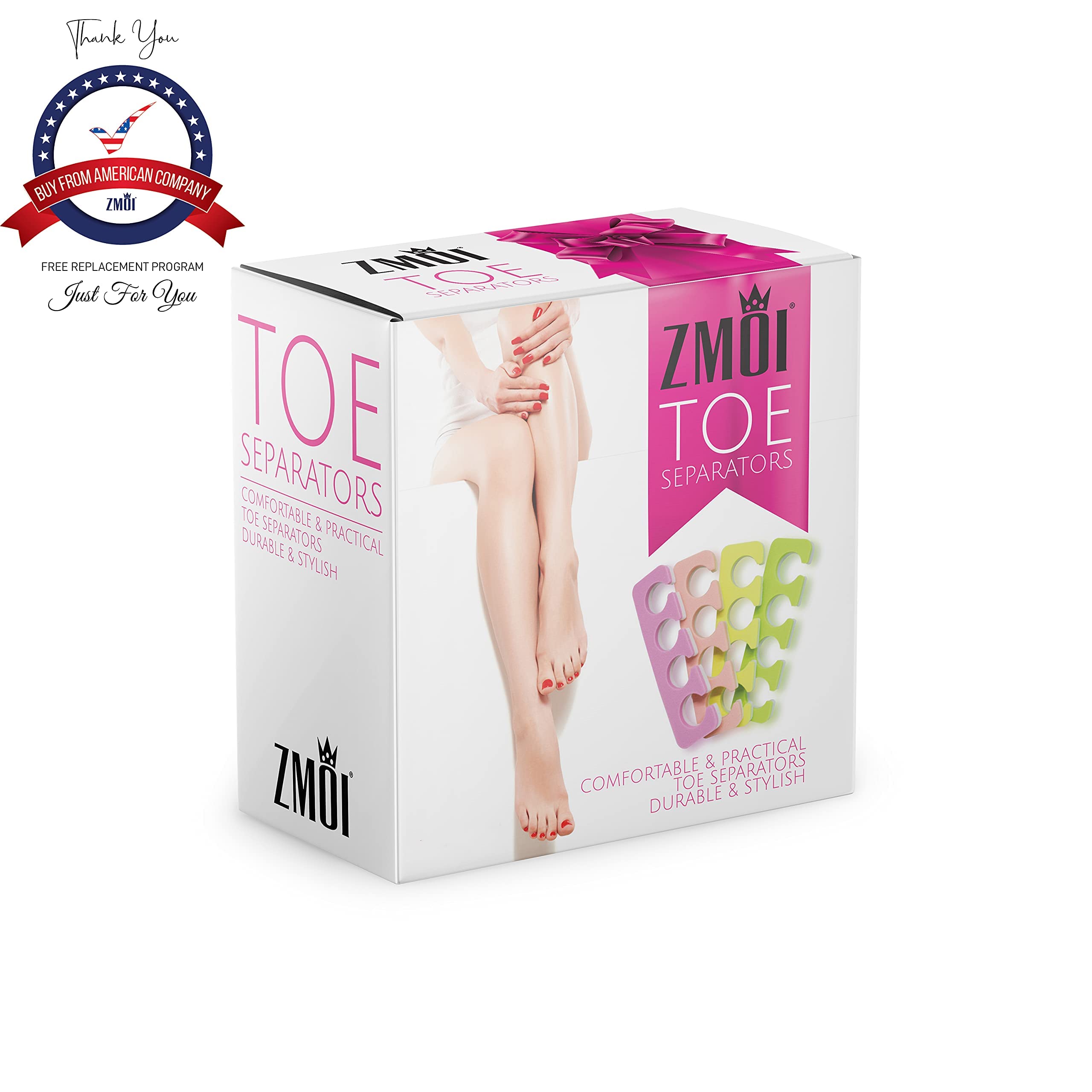 Premium soft foam toe spacers in Zmoi pedicure kit