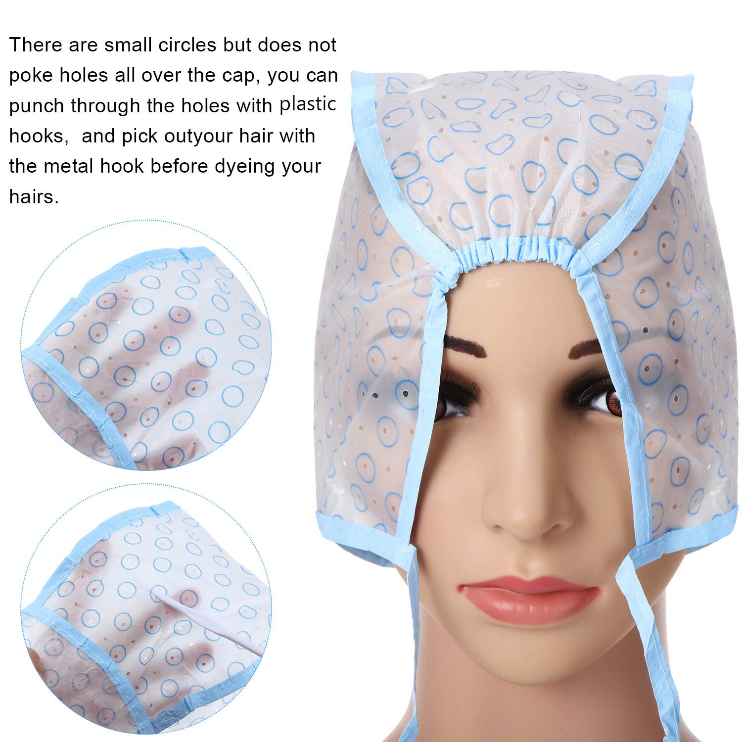 Durable EVA and PE material hair highlighting cap