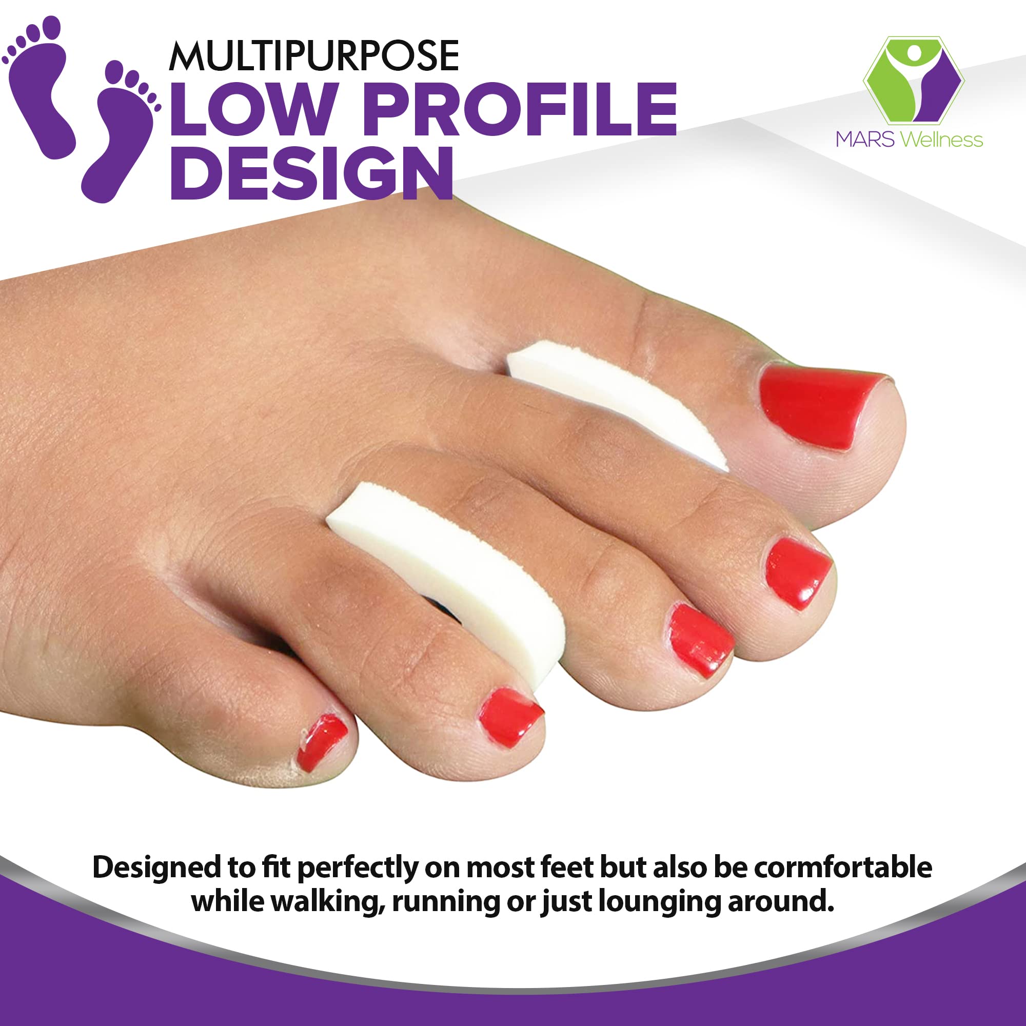 Side profile of Mars Wellness 1/4 inch foam toe pads