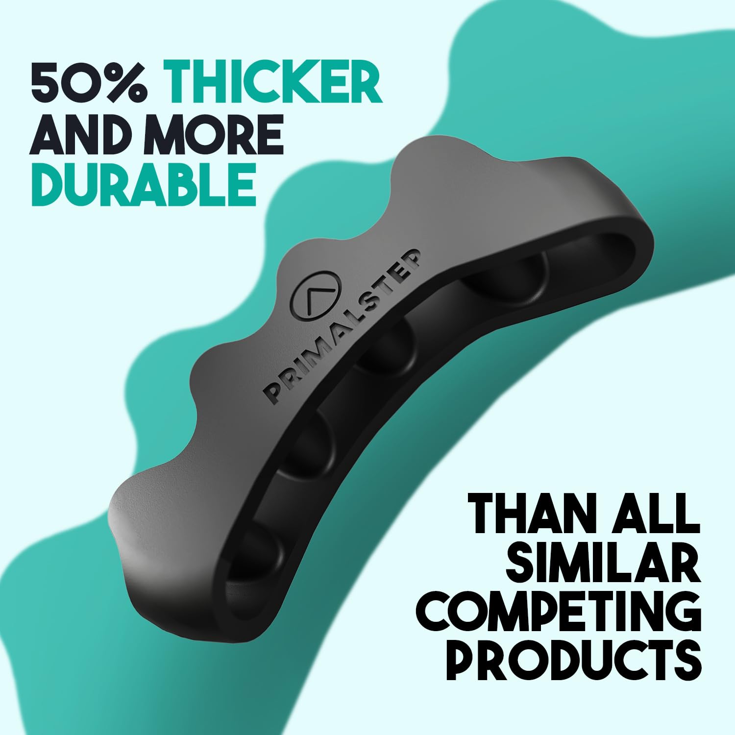 Pair of PrimalStep silicone toe spacers on feet
