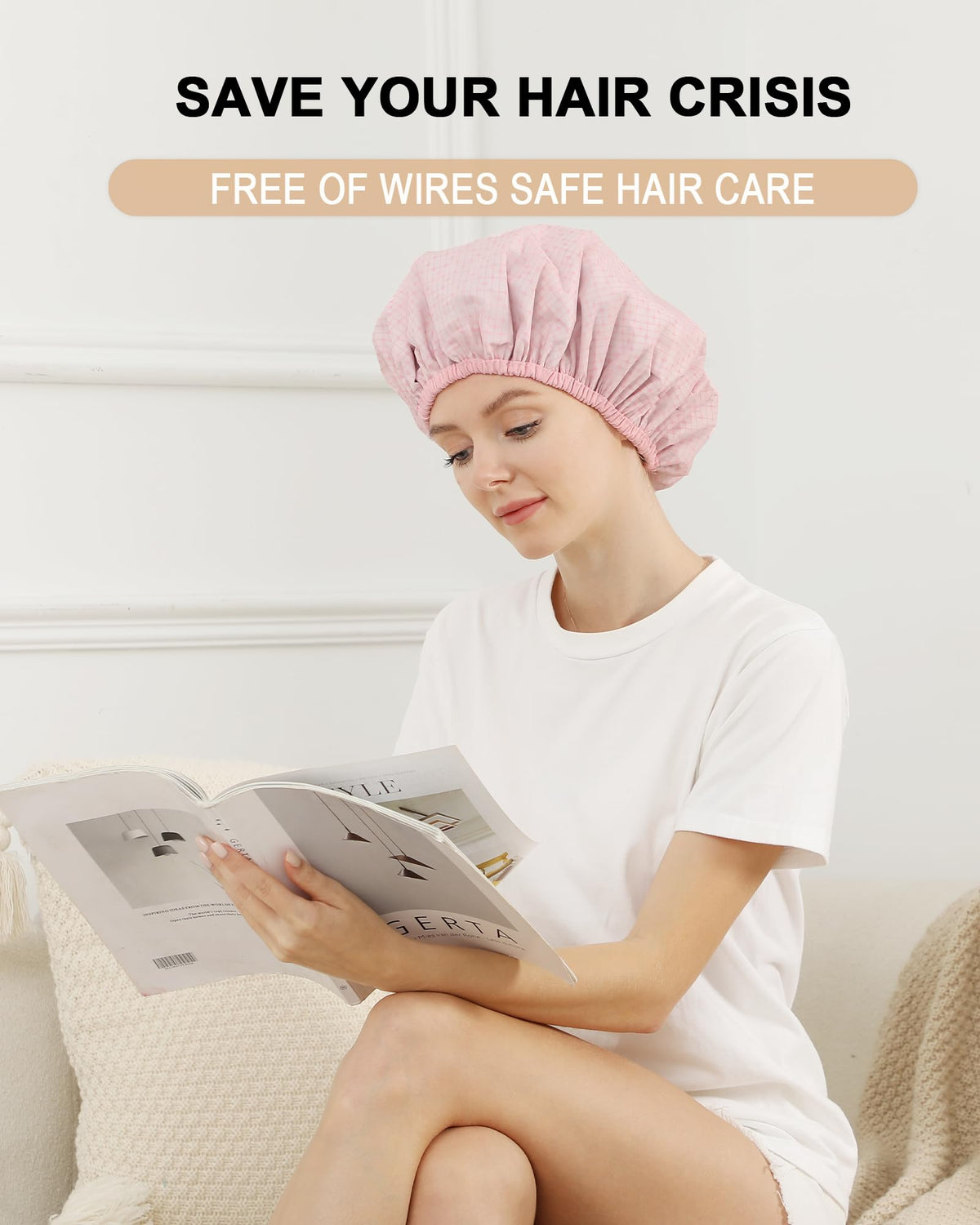 Yizijizi aluminum foil hair treatment cap interior view