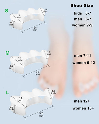 Golbylicc toe spacers showing soft flexible silicone material