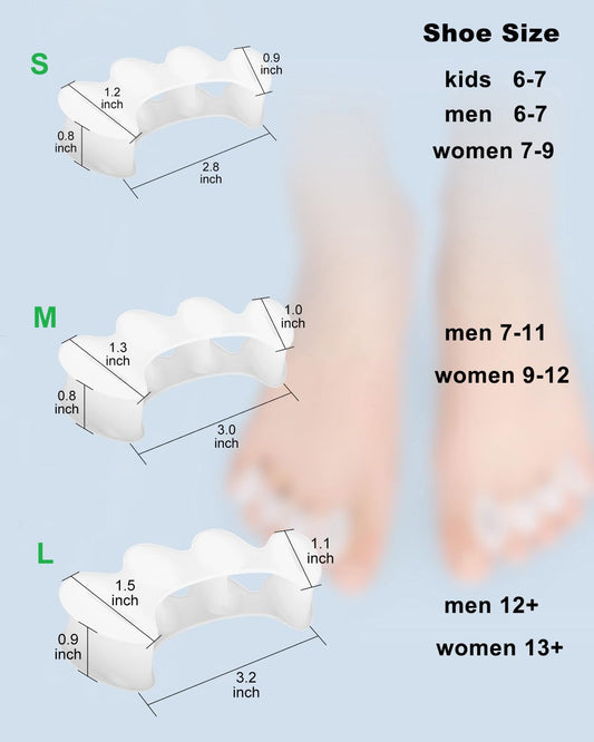 Golbylicc toe spacers showing soft flexible silicone material