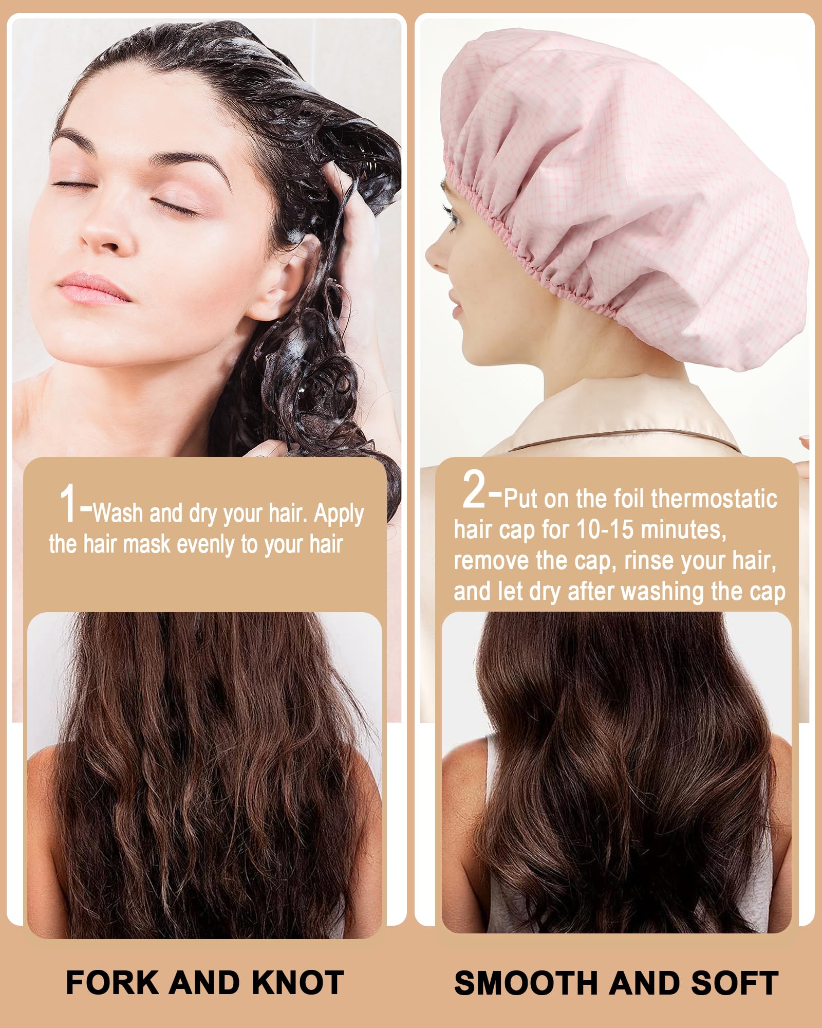 Two pack Yizijizi conditioning caps for hair care