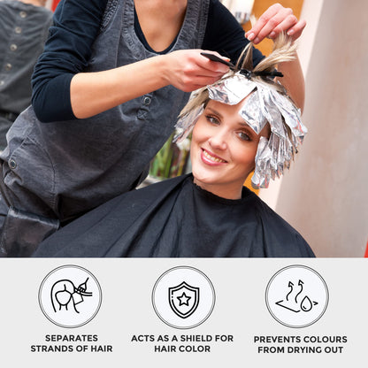 Hair stylist using ForPro embossed foil sheets