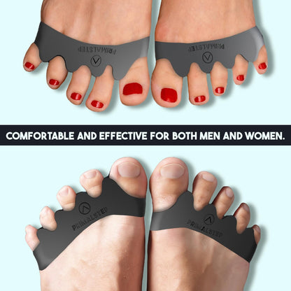 PrimalStep bunion correctors worn inside athletic shoes