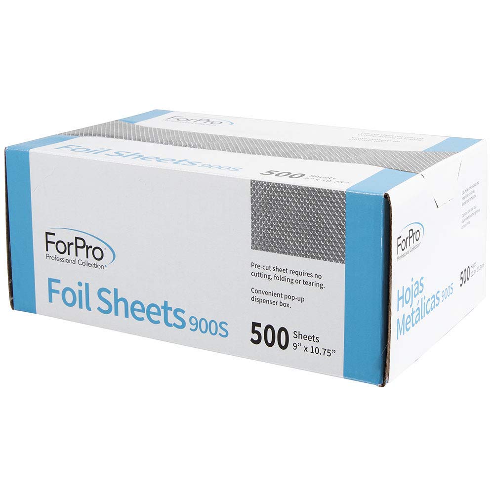 ForPro embossed aluminum foil sheets stacked in pop-up dispenser