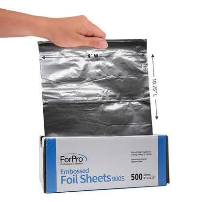 Close up of ForPro embossed foil texture for hair coloring