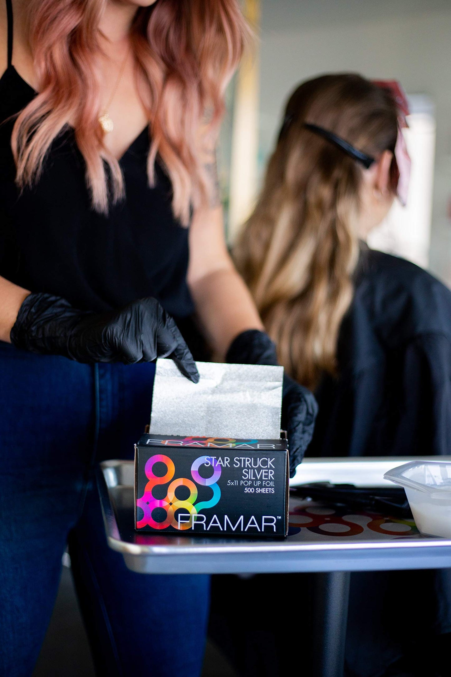 Full box of 500 Framar aluminum foils for hair salon