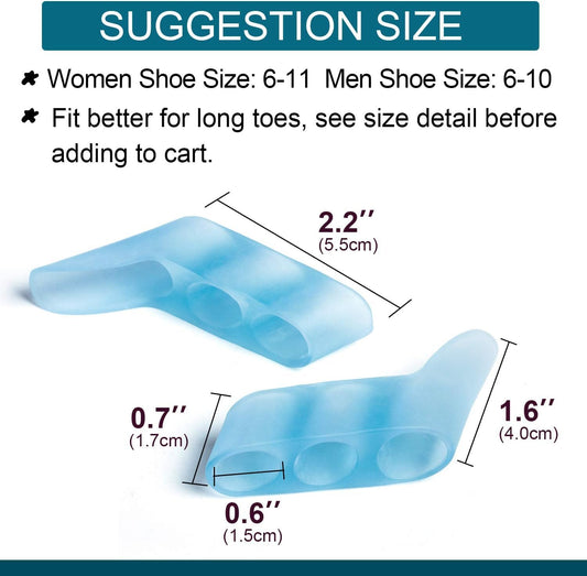 Povihome silicone toe spacers for overlapping toes