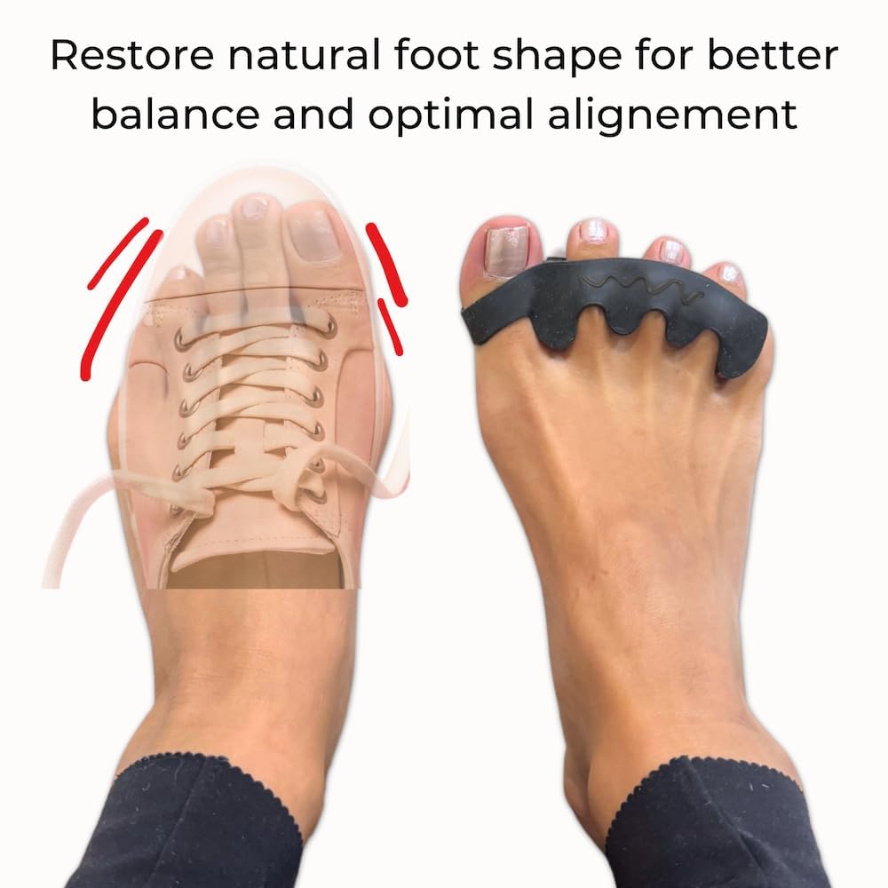 Side profile of black silicone 4-loop toe separator
