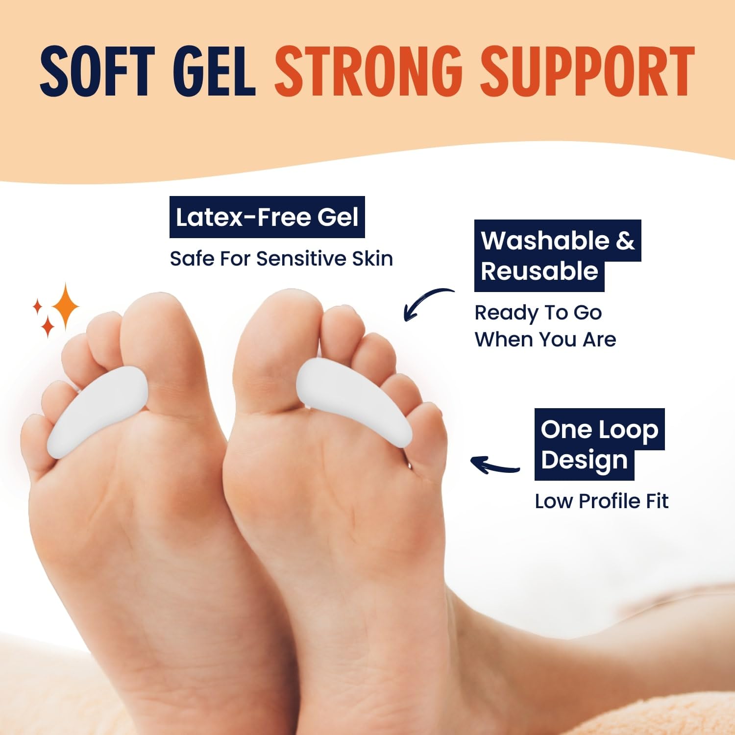 Side profile view of Dr. Frederick's Original gel toe spacer