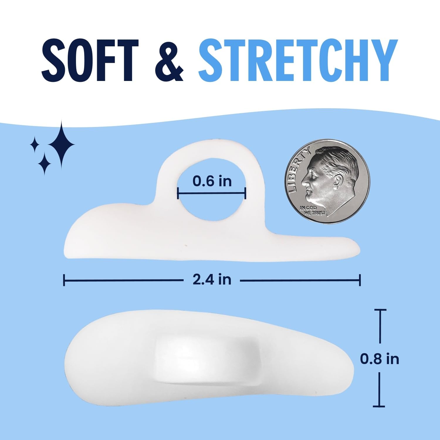 Gel pad demonstrating toe lift and pressure relief