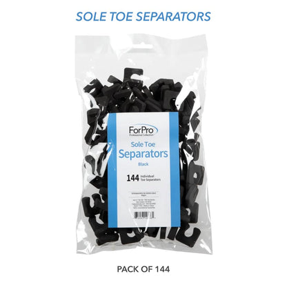 Individual black foam toe separators for pedicure nail care