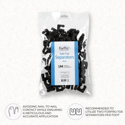 Soft foam toe spacers showing flexibility and size