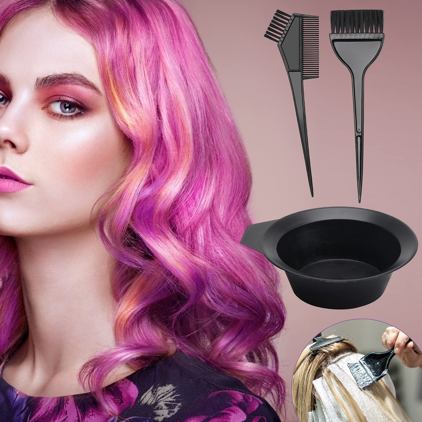 Ahier 23 piece DIY hair coloring kit unboxed layout showcasing all components.