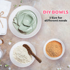 Premium non toxic esthetician supplies highlighting the soft material of the white facial mask bowl.