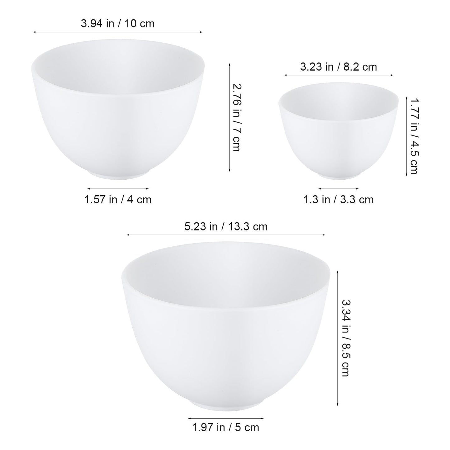 Hygienic easy to clean white silicone mixing bowl set for home beauty treatments.