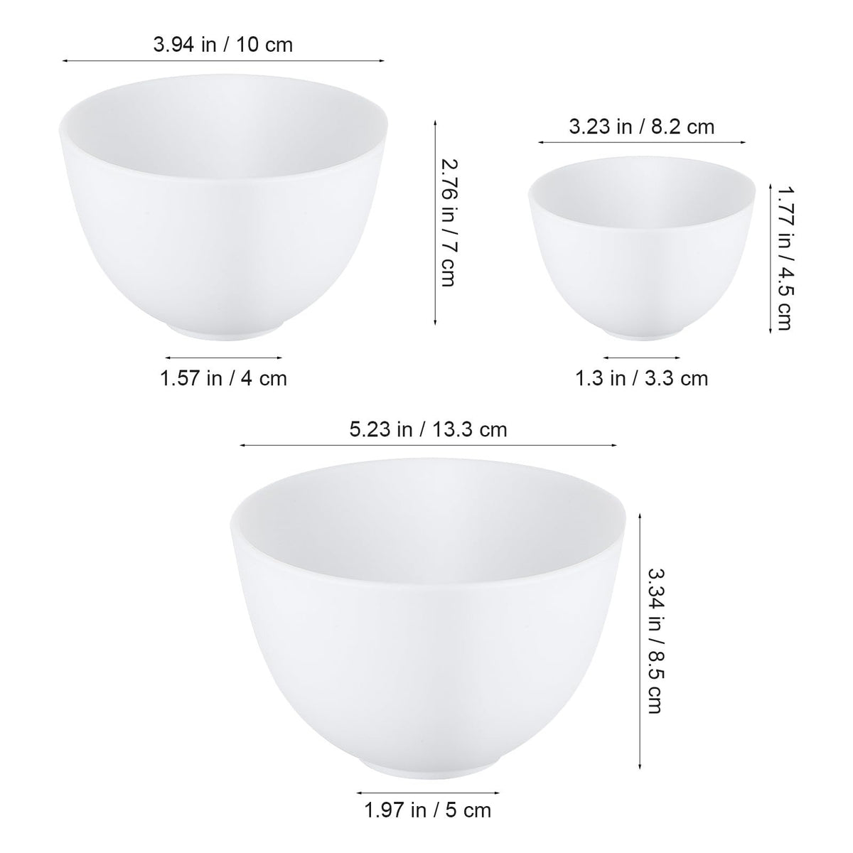 Hygienic easy to clean white silicone mixing bowl set for home beauty treatments.