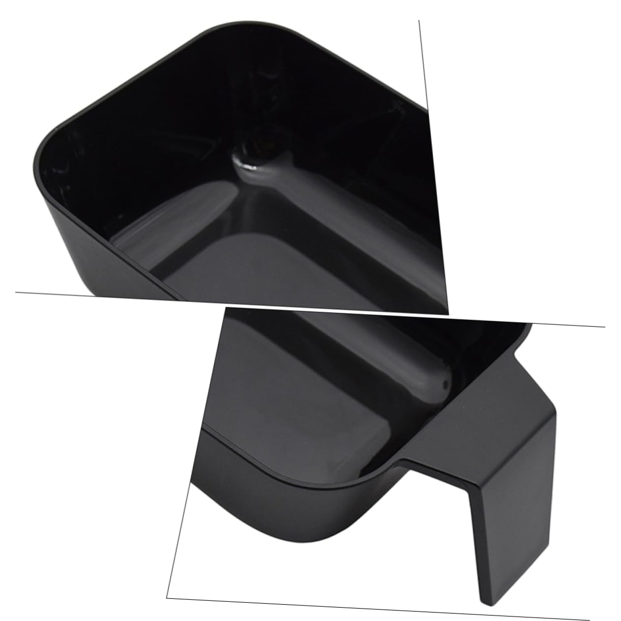 Two pack of professional black hair color bowls with ergonomic handles displayed side by side.