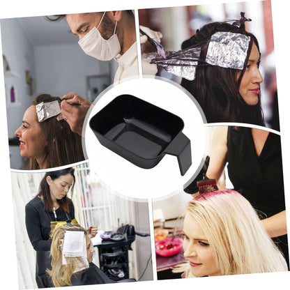 Close up view of the wide rim and spacious depth of the reusable hair tinting container.