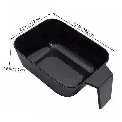 Beatifufu hairdressing tool kit showing the sturdy handle grip of the black tint mixing bowl.
