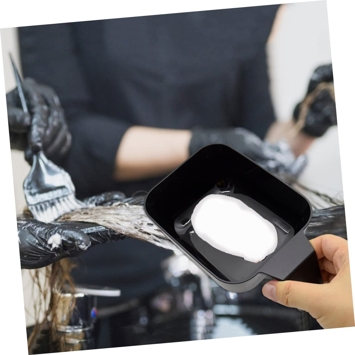 Washable plastic hair cream mug set ideal for consistent salon hairdressing and home hair dyeing.