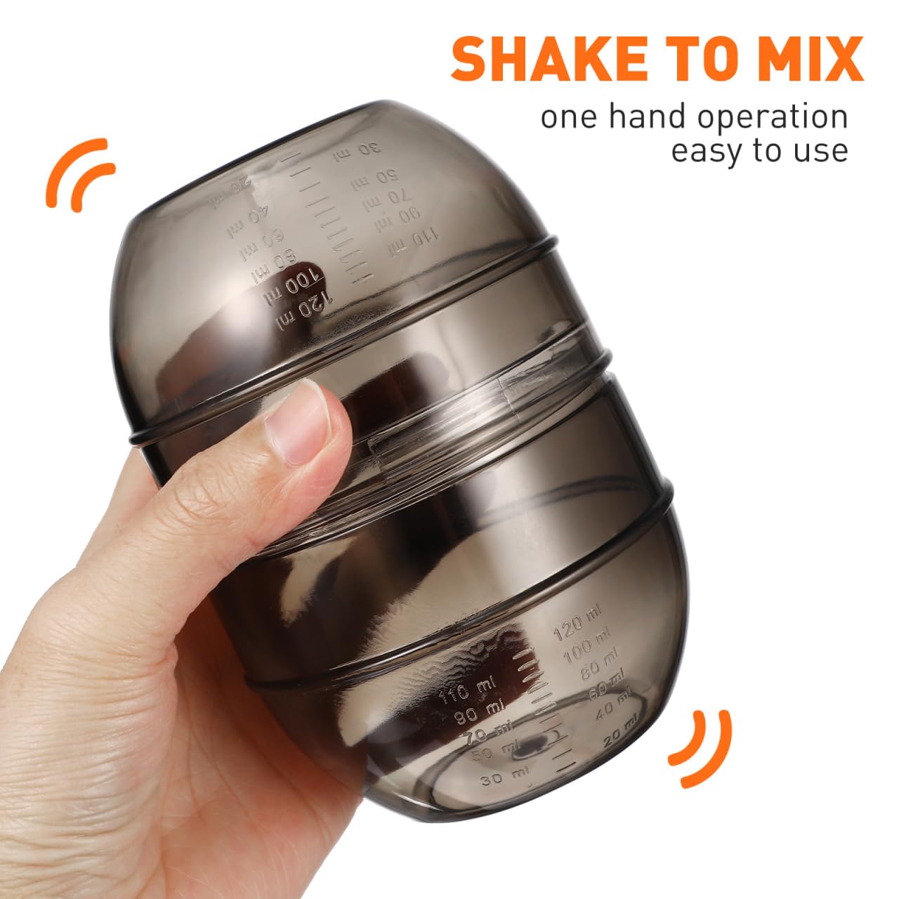 Spill proof one handed hair dye shaker tool for clean home hair coloring