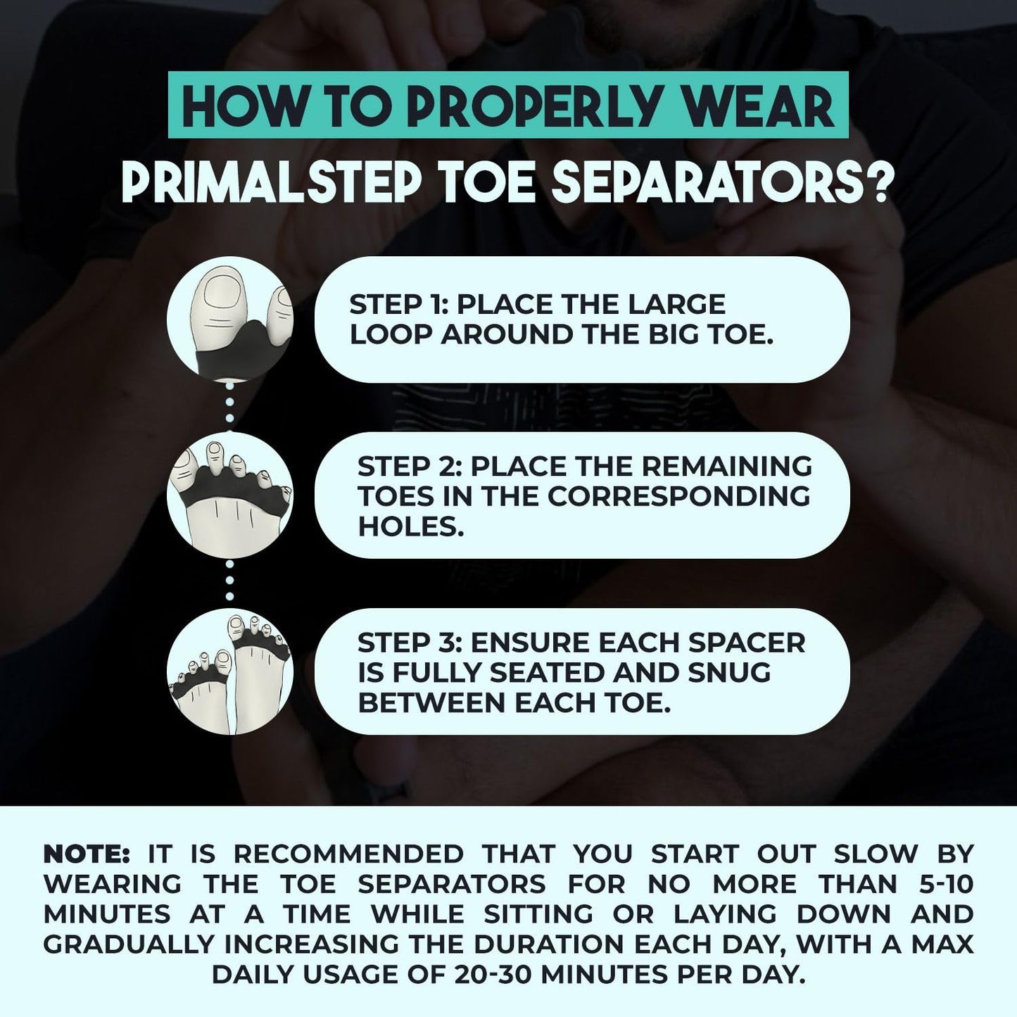 Athletic use of Vyce toe spacers for mobility