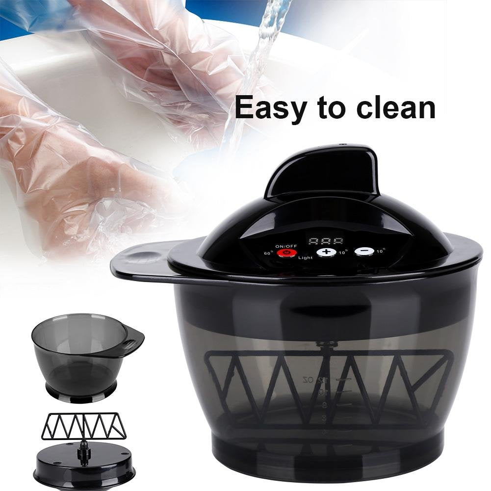 Automated hair cream mixer device with 320ml volume measurement scales