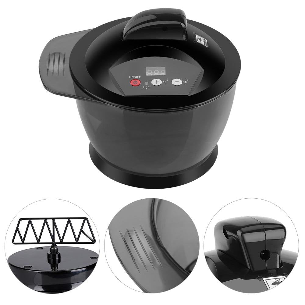 USB rechargeable hair salon coloring bowl showing charging port placement
