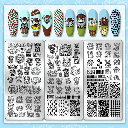 Side profile of the twelve by six centimeter stainless steel manicure stencils demonstrating their slim profile.