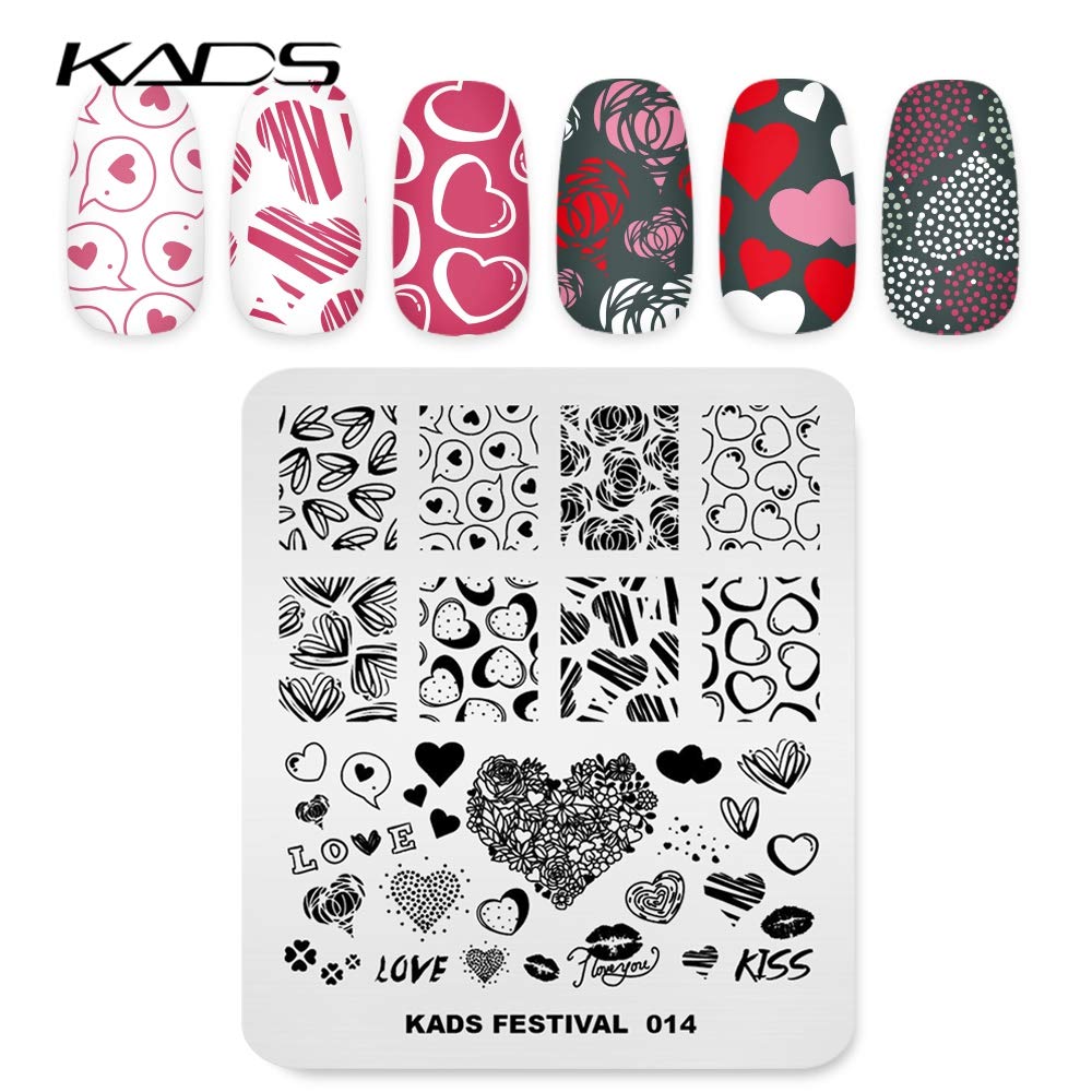 Close up of 8 by 7 centimeter KADS festival series heart design stamping plate