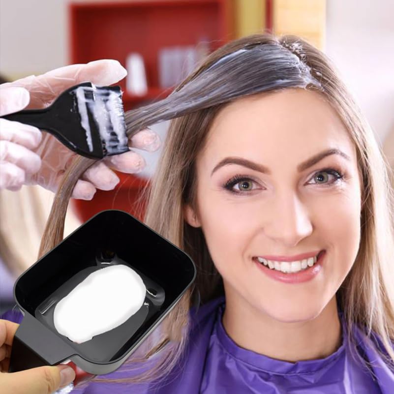 Two pieces of durable black hair coloring bowls with convenient side handles for stable grip.